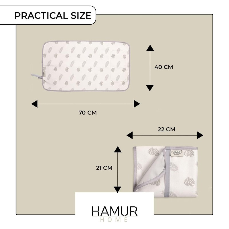 Hamur Home Portable Changing Mat Waterproof 40 x 70 cm