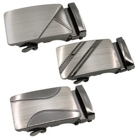 XPEX Pack of 3 men's belt buckles, belt buckle interchangeable buckle, suitable for most belts, silver