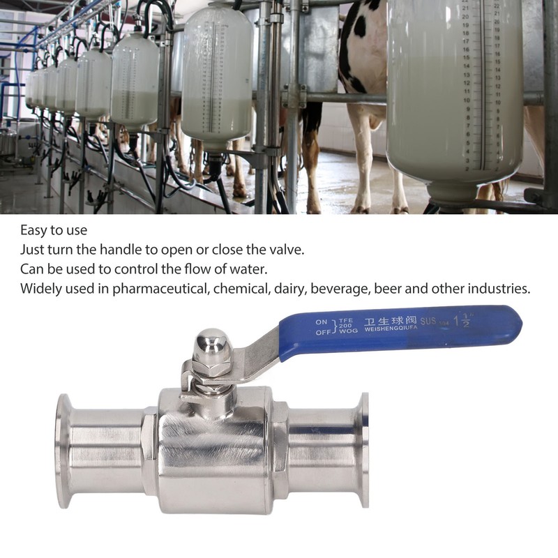 Sanitary Ball Valve Stainless Steel Quick Install Water Clamp Valve