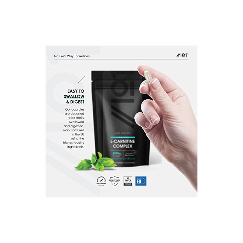 L-Carnitine 2000mg Complex with BioPerine® - Energy & Metabolism Support