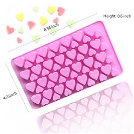SEIHDHIK Heart Silicone Molds 2 Packs 56 Cavity Valentine Candy Molds Mini Heart Baking Molds for Chocolate Gummy Ice Cube with 2 Droppers