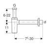 Geberit 151.034.21.1 design siphon 1.25 inch x 32mm chrome
