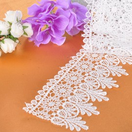Housweety 5Yards 8Cm White Lace Edge Trim 3-1/8" Wide