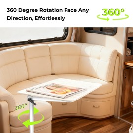 QBselecar Removable Table Leg 360 Degree Rotation Height Adjustable rv Table Leg Compatible with RV Yachts Caravan Aluminum