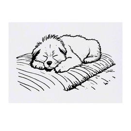 'Dog Sleeping on Blanket' Temporary Tattoo - Water Resistant, Skin-Safe, Non-Toxic Transfer (TO00071351)