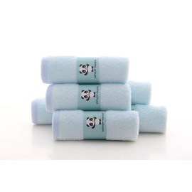 HIPHOP PANDA Baby Washcloths, Rayon Made from Bamboo - 2 Layer Ultra Soft Absorbent Newborn Bath Face Towel - Reusable Baby Wipes for Delicate Skin - Blue, 6 Pack