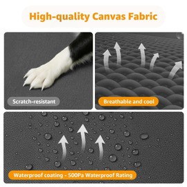 Elevated Dog Beds Large Sized Dog, Raised Outdoor Bed Waterproof and Washable Canvas, Chew Proof Indoor Pet Hammocks, Dark Grey