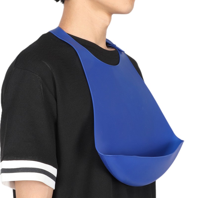 Adult Bib Portable Adjustable Silicone Dinning Eating Clothes Protector for