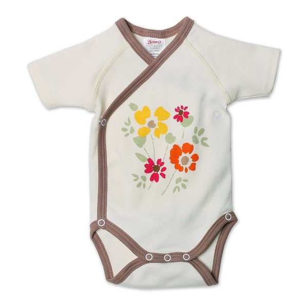 Zutano Print Organic Short Sleeve Body Wrap, Meadow Marsh, 3