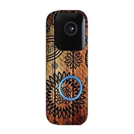 MightySkins Carbon Fiber Skin Compatible with Blink Video Doorbell - Wooden Floral | Protective, Durable Textured Carbon Fiber Finish | Easy to Apply and Change Styles | Made in The USA