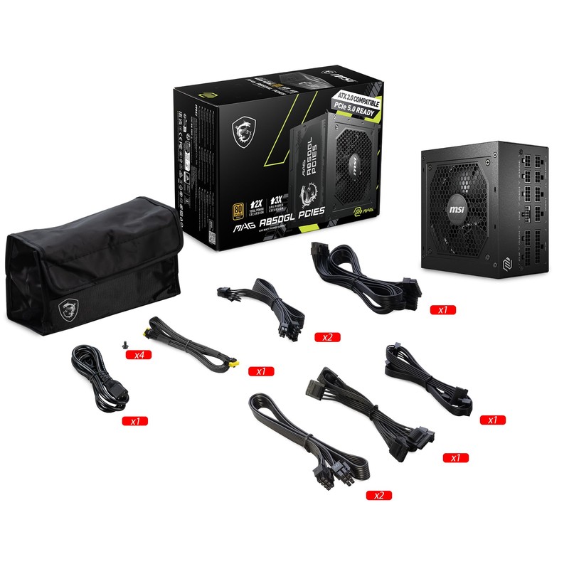 MSI MAG A850GL PCIE 5.1 & ATX 3.1 Gaming Power