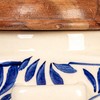 Creative Co-Op Stoneware Canister with Design, Lid and Spoon, Cream,
