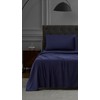 Linen Closet Luxury Brushed Microfiber 4-Piece Sheet Set, Full, Navy