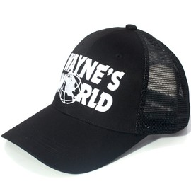 ワンデフルウェインズワールドハット ベースボールキャップ ウェインズ メッシュキャップ ダッドハット ブラック Free Size
