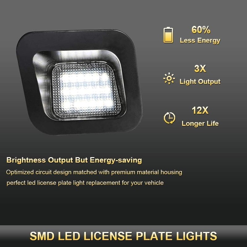 Gempro LED License Plate Light Lamp Assembly Replacement For 2003-2018