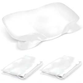 Pack of 2 Satin Pillowcases for Memory Foam Pillows, 40 x 60 cm, Smooth & Soft with Invisible Zip, White