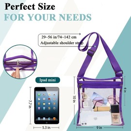 YingStar Clear Concert Bag Clear Crossbody Bag See Through Stadium Approved Bag Clear Cross Body Bag Transparent Shoulder Messenger Bag Sling Bag Waterproof Festival Clear Travel Bag Sport Event Bag