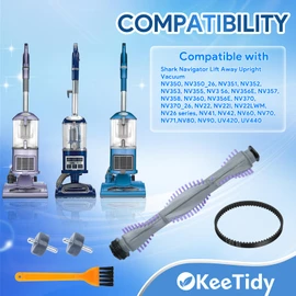 KeeTidy Brush Roller Belt Replacement for Shark Navigator NV350 NV351 NV352 NV355 NV356 NV356E NV357 NV42 NV22 UV440 Lift-Away Upright Vacuum, Replace Parts 117FFJ with Vacuum Belt & Wheels