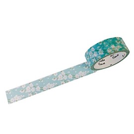 Wrapables A71051c Greens Washi Masking Tape, 15mm x 7m White Dainty Flowers