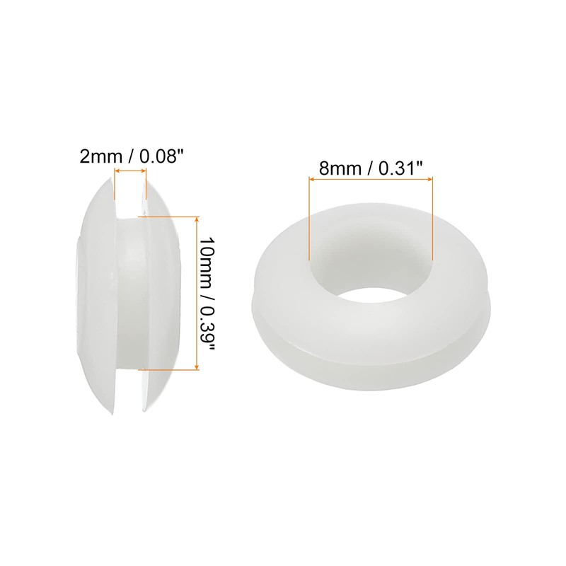 Rebower Rubber Grommets Flexible Wire Hole Plugs 10mm Mounting Diameter,