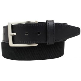 BELTINGER Stretch Belt with Genuine Leather 3.5 cm Elastic Belt for Men Women 35 mm High-Quality Leather Belt, black