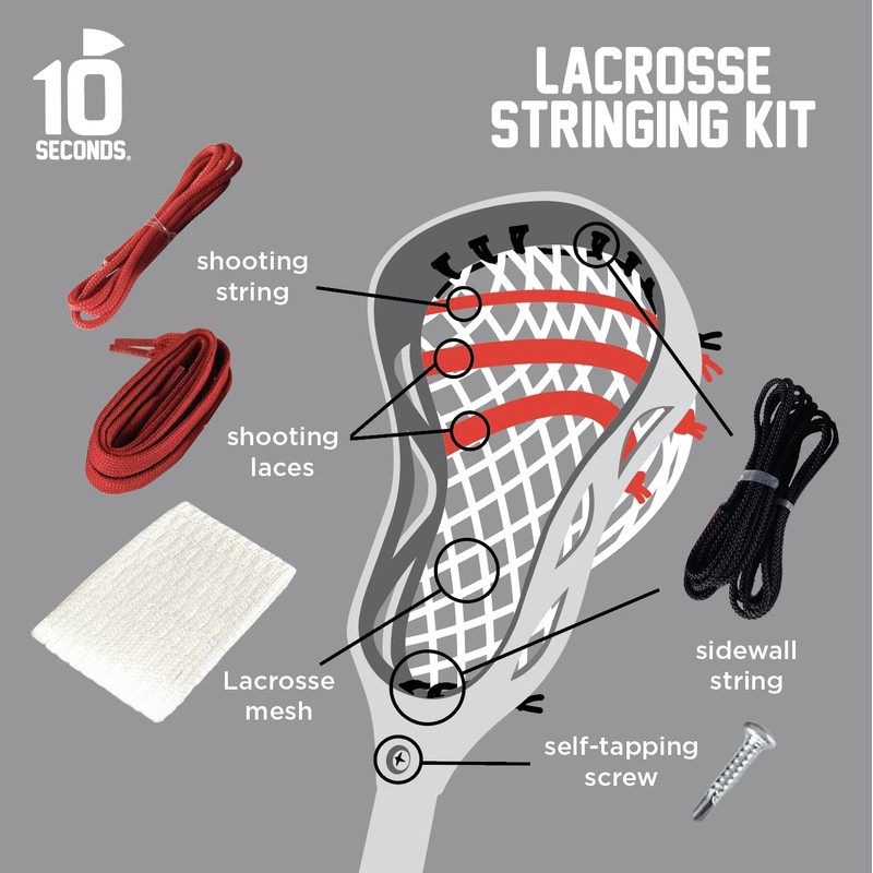 10 Seconds - Proline Lacrosse Stringing Kit Mesh, Weather-Resistant and