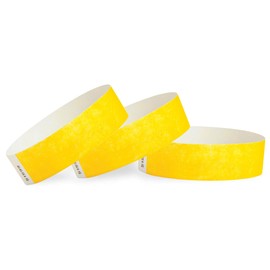 WristCo Pantone Yellow 3/4" Tyvek Wristbands - 1000 Pack Paper Wristbands For Events