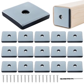 DXLing 16 Pieces Furniture Sliders 50mm Screw On Teflon Feet Furniture Gliders Teflon Screw in Square Easy Gliders Teflon Moving Sliders with Screws Feet Protector for Tiled Laminate Hardwood Floors