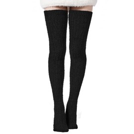 Moon Wood Womens Thigh High Socks Long Soft Warm Leg Warmers Fuzzy Over Knee High Stockings Coral Fleece Plush Socks