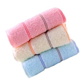 Mikinona 3pcs Absorbent Cotton Washcloths Soft Skin Friendly Towels for Face Hands Durable Quick Drying Towels for Everyday Use Versatile Bath Makeup Remover Cloths Random Color