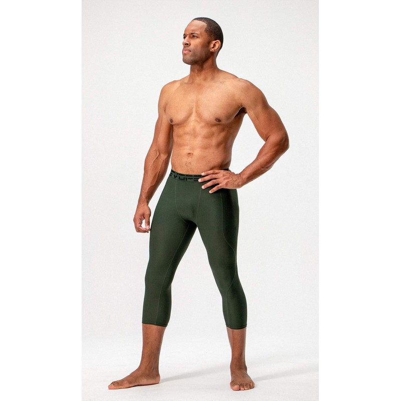 DEVOPS 2 Pack Men's 3/4 Compression Pants Athletic Leggings (X-Large,