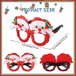 Aodaer 12 Pack Christmas Glitter Party Glasses Frame Creative Glasses Assorted Styles Holiday Decoration Costume Eyewear for Christmas Party Supplies