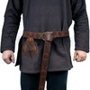 Thajaling 2 Pcs Viking Belt Medieval Faux Leather Belt Pouch