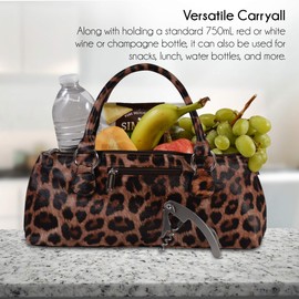 Primeware Wine Clutch Bag (Thermal Insulated) Trendy Women's Carry Tote | Holds Red & White 750mL Bottles | Trendy Fashion | Incl. Portable Waiter-Style Corkscrew