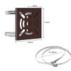 Universal Vertical Pole Mount Adapter with 2 Loops Brown Stainless