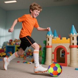 Lemondo Premium Felt Indoor Soccer Ball - Green Soft Touch Training House Soccer with Pump Design for Home and Gym Use with Pump