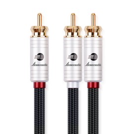 BOAACOUSTIC JIB Audiophile HiFi RCA Y Splitter Cable 1 Male to 2 Male Subwoofer Cable, RCA Y Cable with OD 7.0mm, Multiple Shield Stereo Audio Cable for Subwoofer, Home Theater (1M)