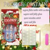 Christmas Artificial Fake Nails, Press on Nails Square Long Length,