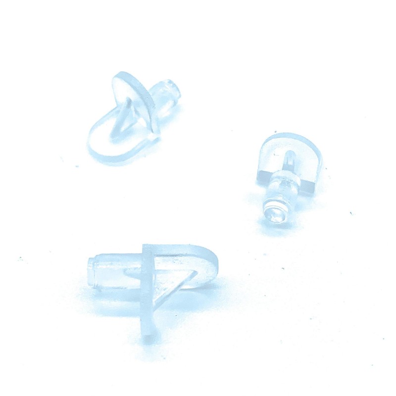 20 Shelf Supports - 5mm Push in (Clear)