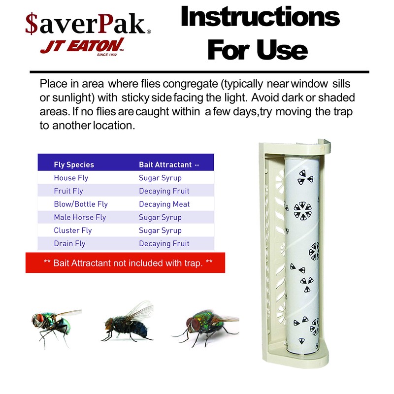 $averPak 4 Pack- 4 JT Eaton Stick-A-Fly Glue Fly Stick