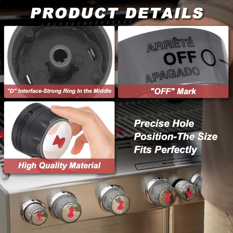 FBULWSEC 2025 Upgraded 91538 Gas Control Knobs - 6 Pack,