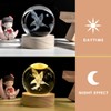 3D Laser Engraved Eagle Crystal Ball, Animal Figurine Decor Glass