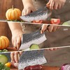3PCS Butcher Knife, 7" Butcher Meat Cleaver, 7" Serbian Chef