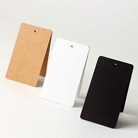 Sweetimes Paper Label Tags, Handwritten Kraft Paper Price Tags, Hang Tags with Thread, Solid Color, 300 Sheets Set No. 144