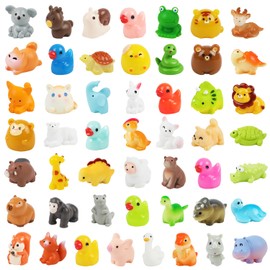 KIPEREE 50pcs Mini Resin Animals Mixed – Tiny Resin Animal Figures for Fairy Garden Accessories, Miniature Figures for Kids Craft, Dollhouse & Party Bag Fillers