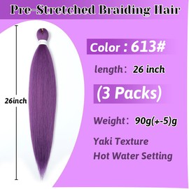 Pre stretched Braiding Hair Extensions Hot Water Setting Synthetic Hair Pre Stretched Crochet Braids Hair