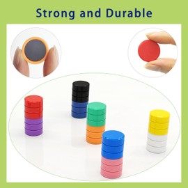 PYJLBX Strong Fridge Magnets - Colourful Round Small & Mini Magnets for Whiteboard, Crafts, Notice Boards, Kitchen, Office, Classroom & Adults Use - Multi-Purpose Magnetic Stickers (20Pcs, 10 Colours)