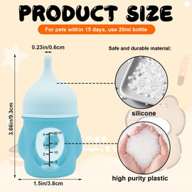 Pet Feeder Bottle Animal Feeding Bottles Kitten Bottles for Nursing Dog Cat Milk Feeding Bottle Anti-Choking Design for Newborn Kittens Puppies Small Animals (20 ml)