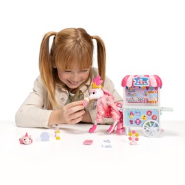 Jakks Pacific Wild Manes Horse Toys for Girls, Candi Toy Horse with Articulated Front Limbs, Sweet Shop Cart, Includes Popcorn & Carnival Accessories, Great Gift for Girls, Suggested for Ages 3+