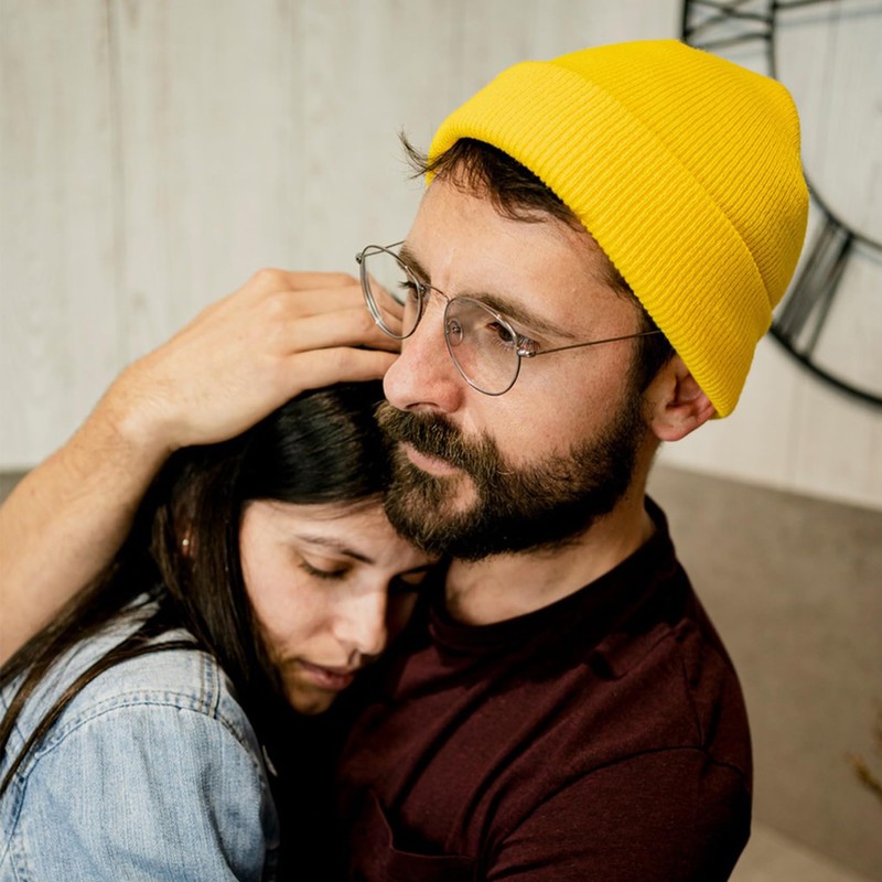 American Trends Men Women Beanie Hat Knit Cuffed Winter Hats